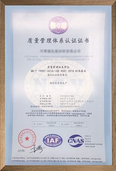 Quality management system certificate en