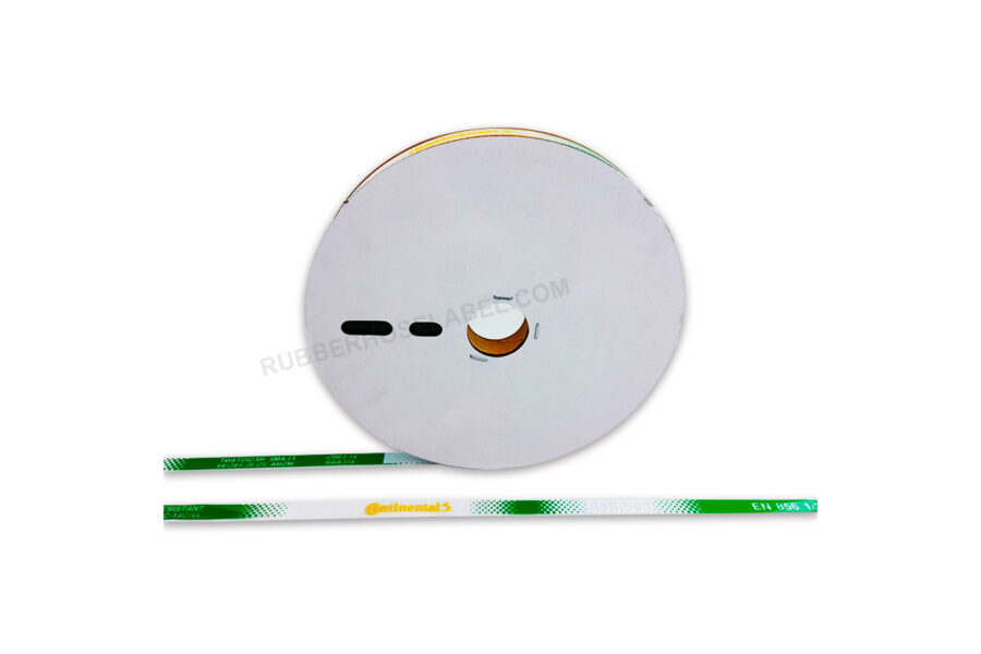 Rubber hose labeling on roll