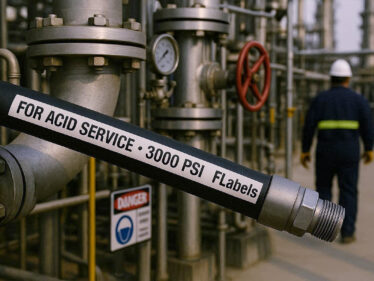 Industrial Hose Labels for Oil, Gas & Chemical Applications