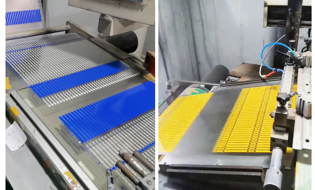 Factory production line manufacturing custom rubber hose label with multi-color printing