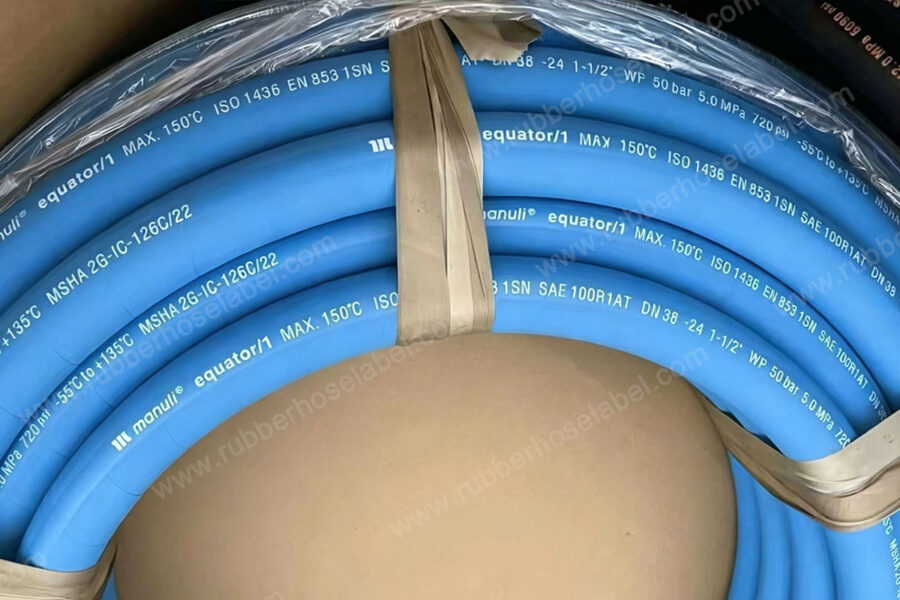 Sulfurized rubber hose label peeling