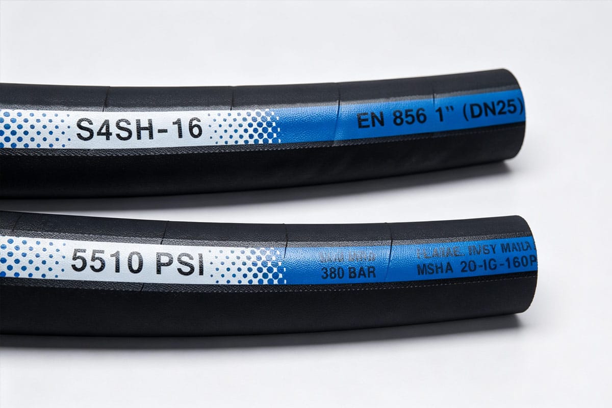 Four Color Hydraulic Hose Labels for Complex Specifications