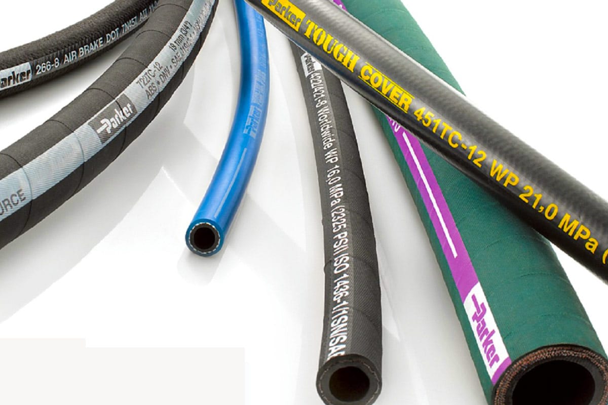 Clear custom hydraulic hose marking result after vulcanization