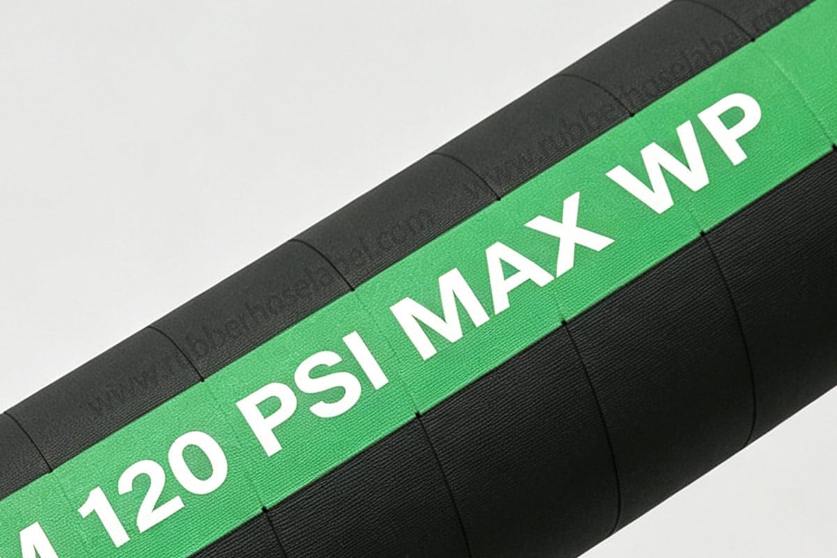 transfer result on rubber hose after vulcanization