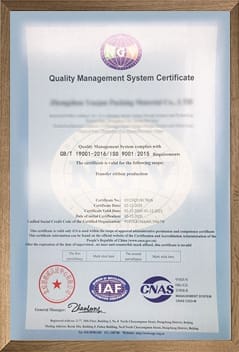Quality management system certificate En version