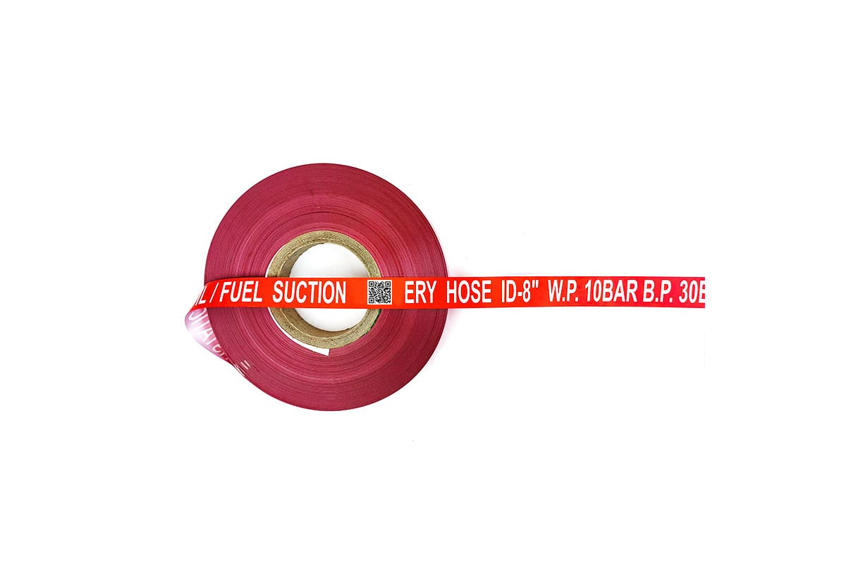 Fuel Oil Resistant Hose Labels with Barcode & QR Integration