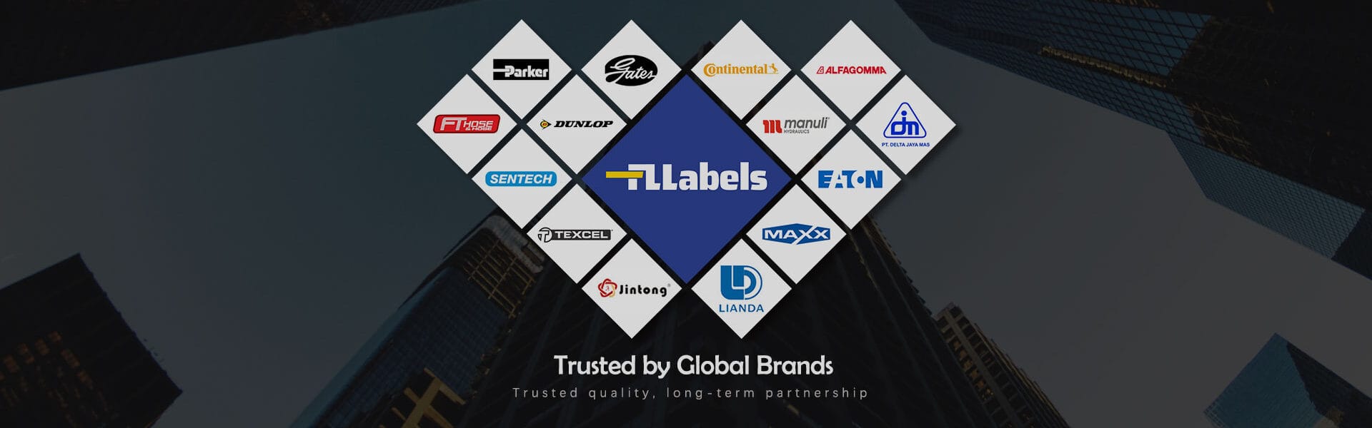 Logos of trusted global partners and customers of FLLabels